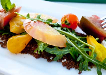 Gamble Creek Farm produce at the Sandbar Restaurant