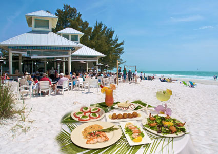Enjoy Florida seafood while you watch the sunset